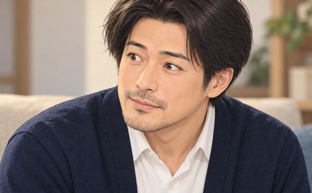 少し驚いたあと、やさしくうなずく夫